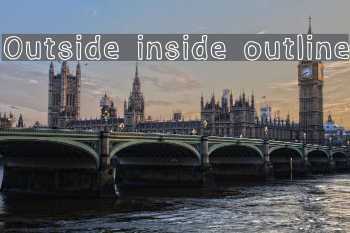 Outside inside outline フォント examples
