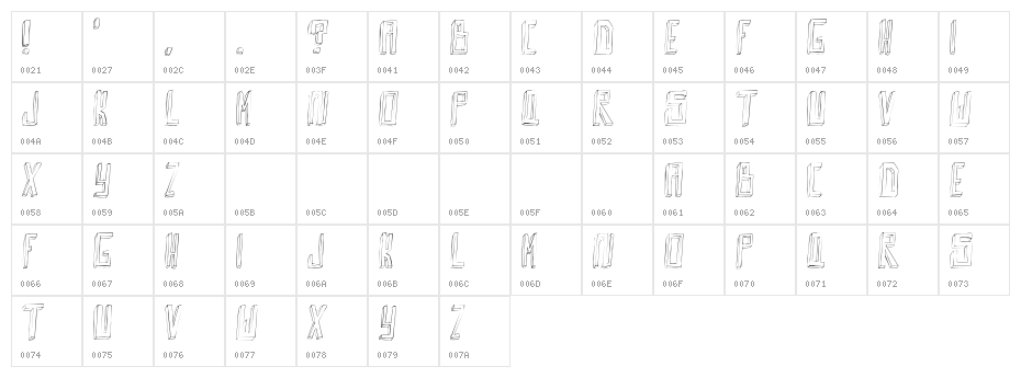 Outtadabox Character Map