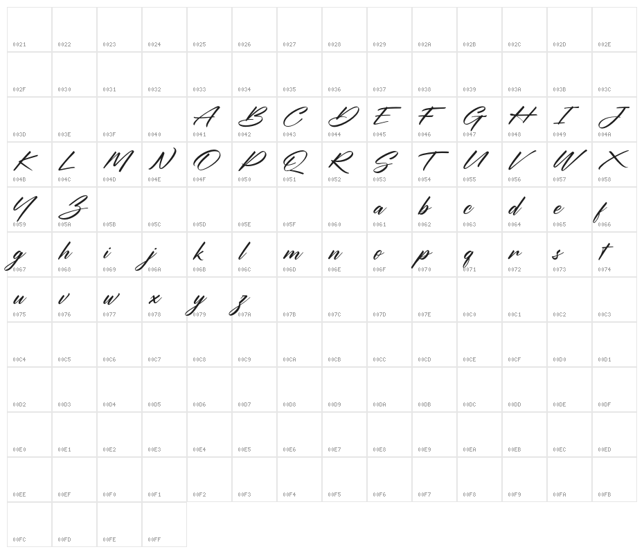 OuvalityFREE Character Map