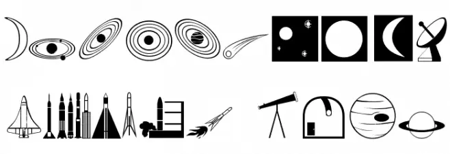 outer space Polices AUTRES CHARS