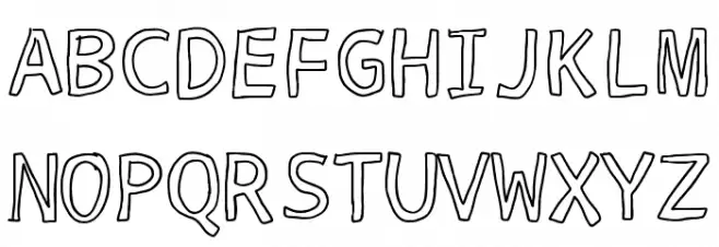 outline Schriftart Groß