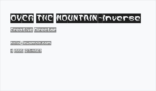 OVER THE MOUNTAIN-Inverse Business Card