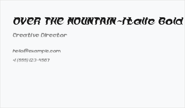 OVER THE MOUNTAIN-Italic Bold Italic Business Card