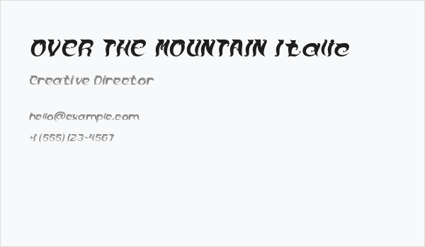 OVER THE MOUNTAIN Italic Business Card