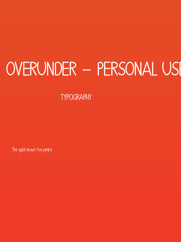OVERUNDER - Personal Use Poster