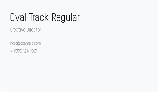 Oval Track Regular Business Card