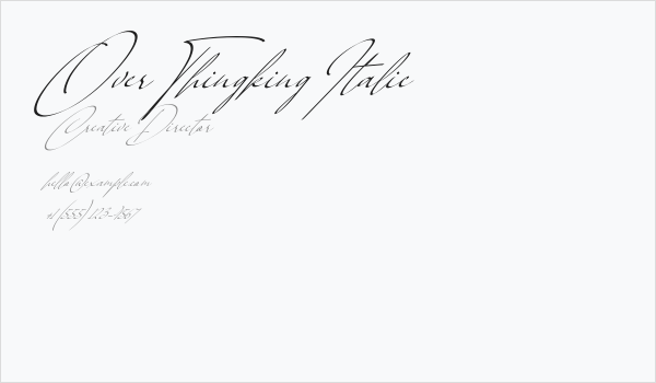 Over Thingking Italic Business Card