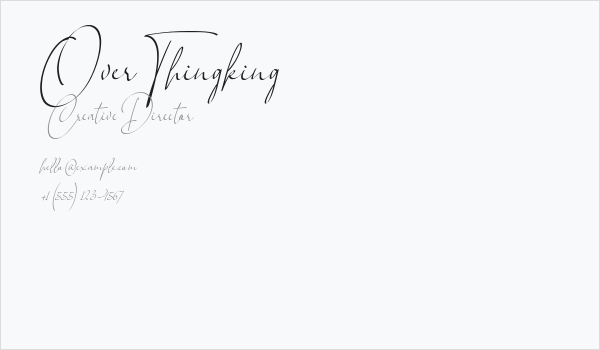 Over Thingking Business Card
