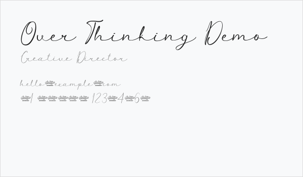 Over Thinking Demo Business Card