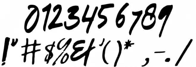 Overbrushing Font OTHER CHARS