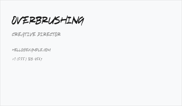 Overbrushing Business Card