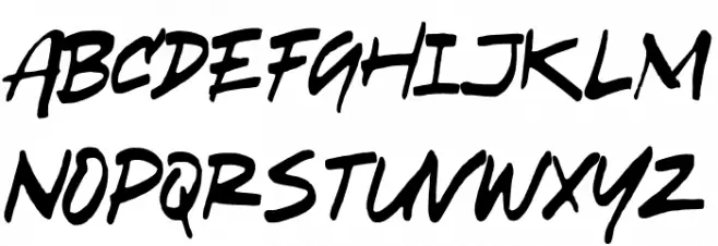 Overbrushing Font LOWERCASE