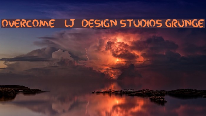 Overcome - LJ- Design Studios Grunge Font examples
