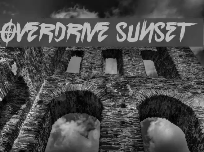 Overdrive Sunset Schriftart examples