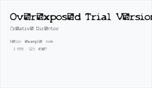Overexposed Trial Version Business Card