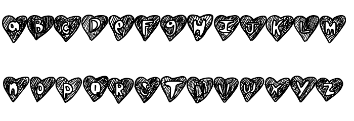 Overhearts Font LOWERCASE
