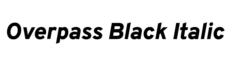 Overpass Black Italic Font