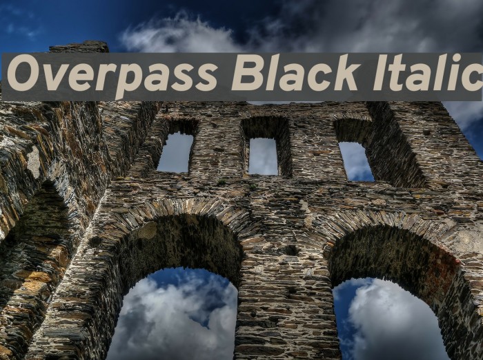 Overpass Black Italic Font examples