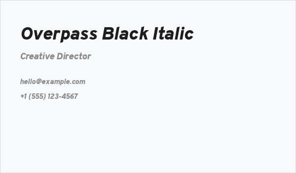 Overpass Black Italic Business Card