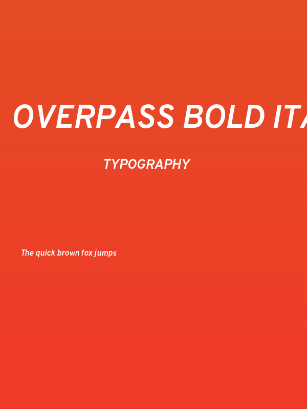 Overpass Bold Italic Poster