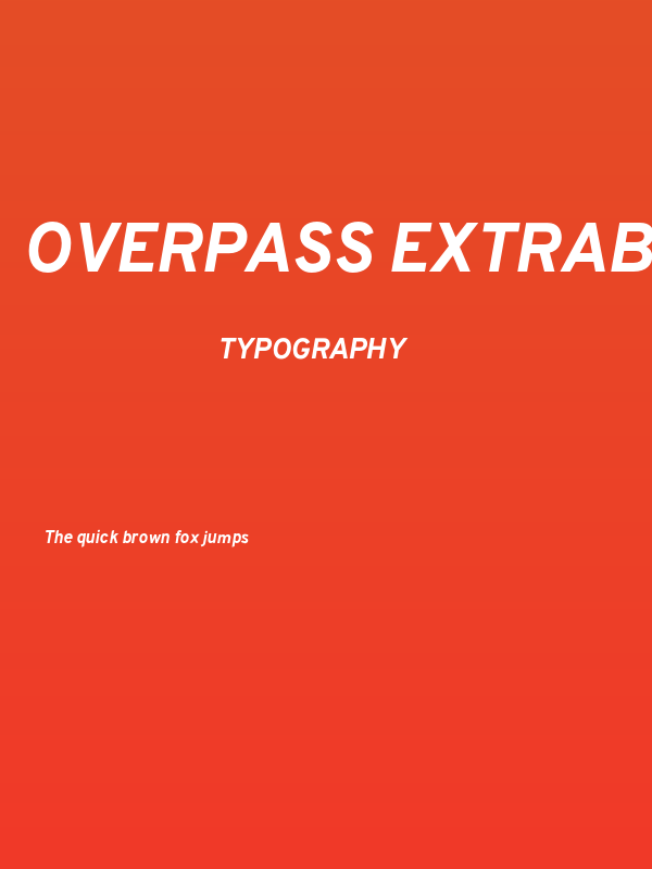 Overpass ExtraBold Italic Poster