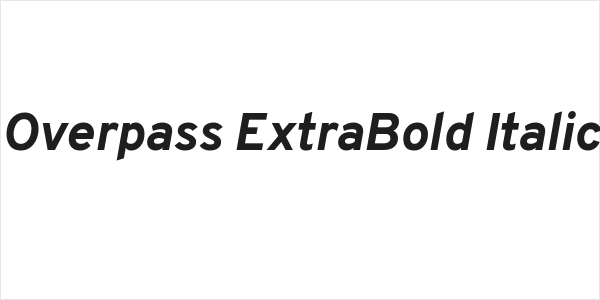 Overpass ExtraBold Italic Logo