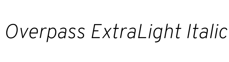 Overpass ExtraLight Italic Font