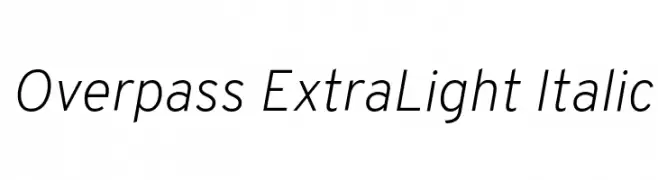Overpass ExtraLight Italic  Скачать бесплатные шрифты