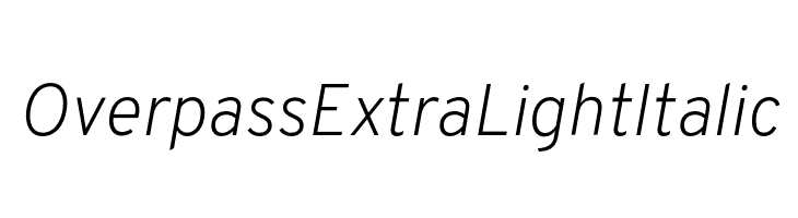 Overpass ExtraLight Italic  Скачать бесплатные шрифты