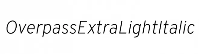 Overpass ExtraLight Italic  免费字体下载