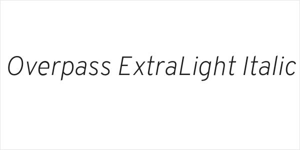 Overpass ExtraLight Italic Logo