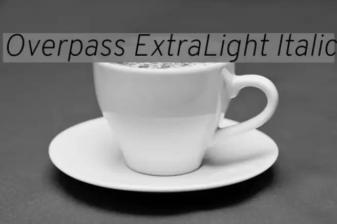 Overpass ExtraLight Italic Font examples
