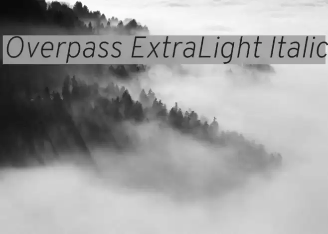 Overpass ExtraLight Italic Font examples