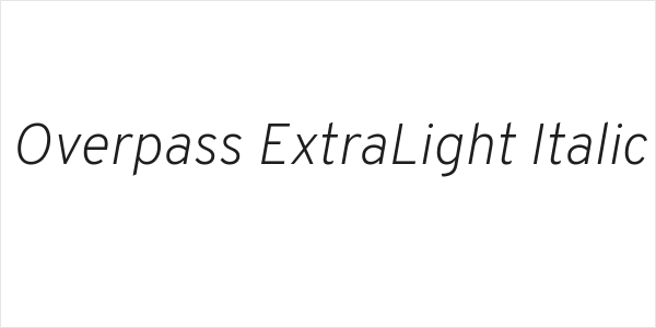 Overpass ExtraLight Italic Logo