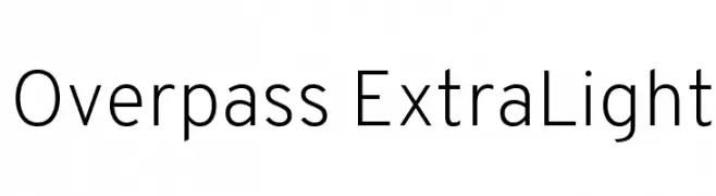 Overpass ExtraLight  font caratteri gratis