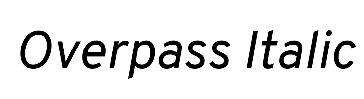 Overpass Italic Font