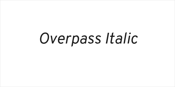 Overpass Italic Logo