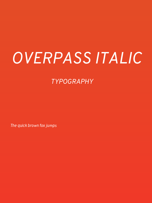 Overpass Italic Poster