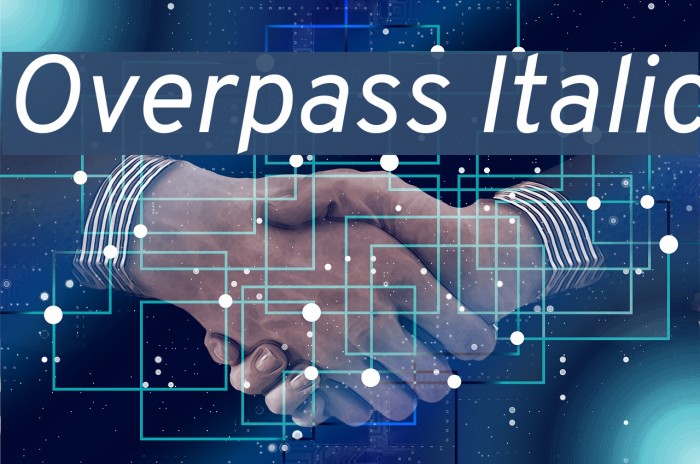 Overpass Italic Font examples