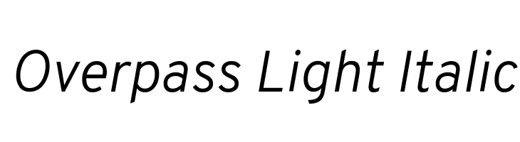 Overpass Light Italic Font