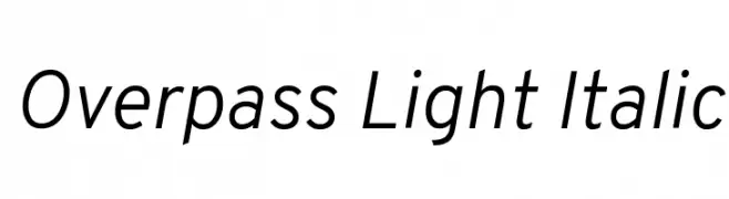Overpass Light Italic  Frei Schriftart Herunterladen
