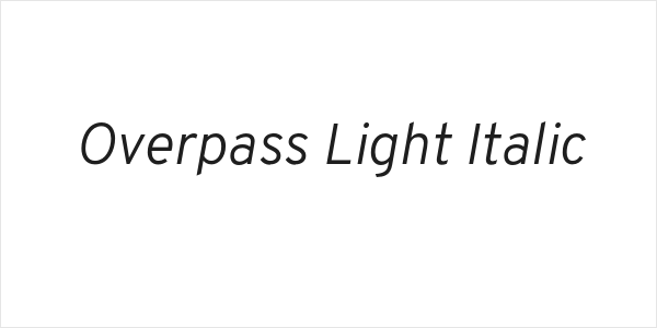 Overpass Light Italic Logo