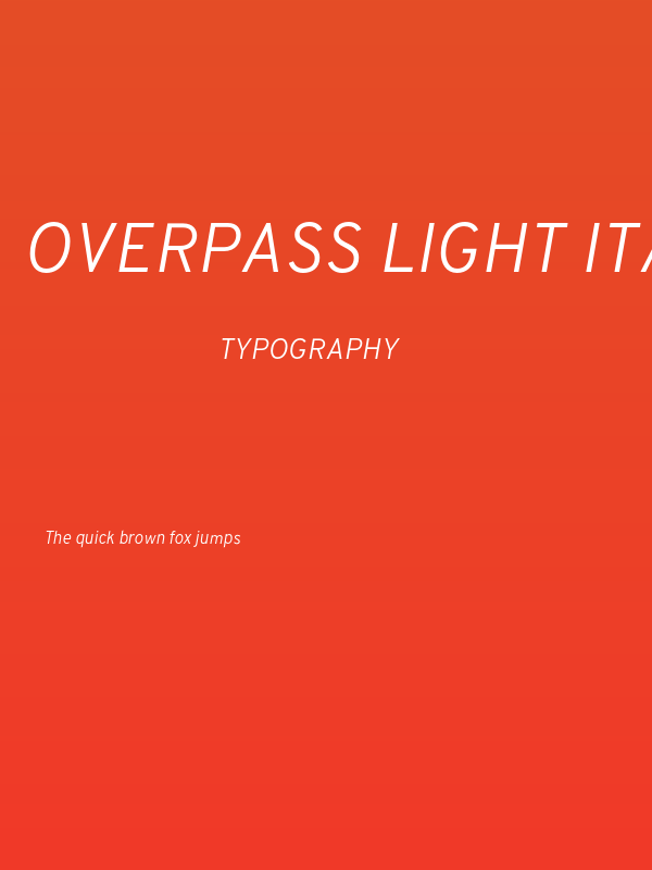 Overpass Light Italic Poster