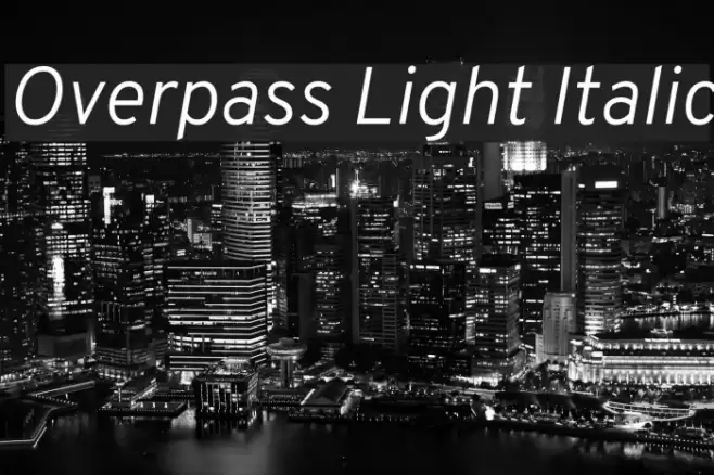 Overpass Light Italic Font examples