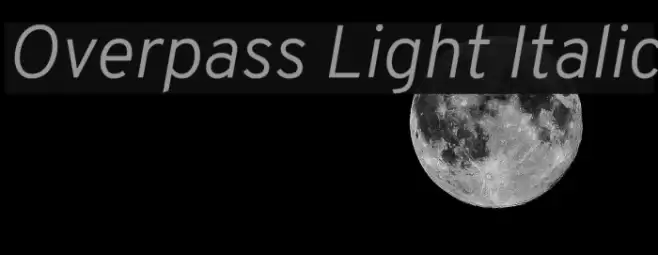 Overpass Light Italic Font examples