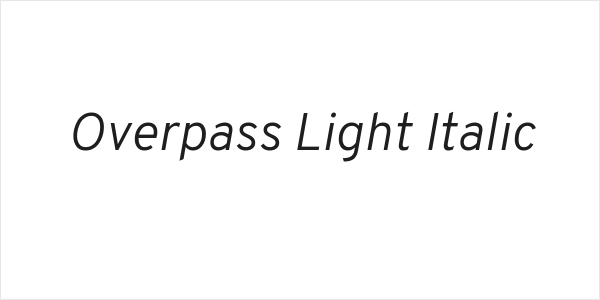 Overpass Light Italic Logo