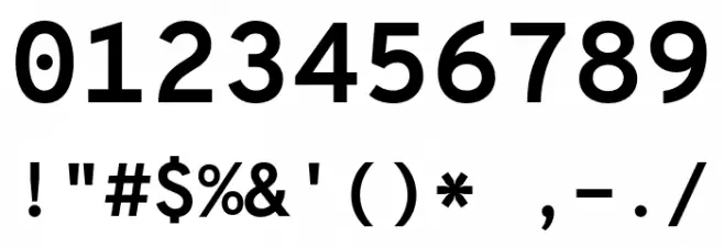 Overpass Mono Bold Font OTHER CHARS