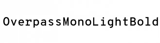 Overpass Mono Light Bold  नि: शुल्क फ़ॉन्ट्स डाउनलोड