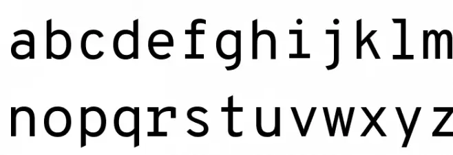 Overpass Mono Regular Schriftart Kleinbuchstaben