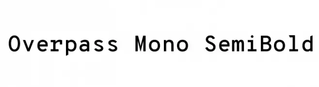 Overpass Mono SemiBold  नि: शुल्क फ़ॉन्ट्स डाउनलोड